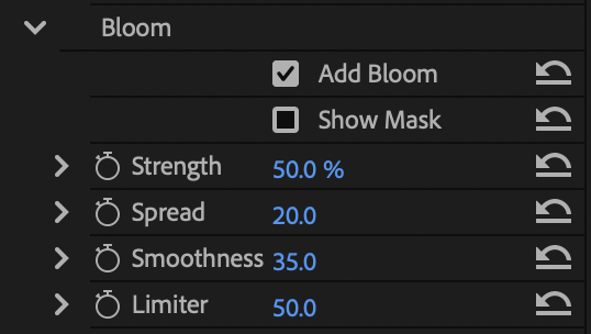 Bloom controls