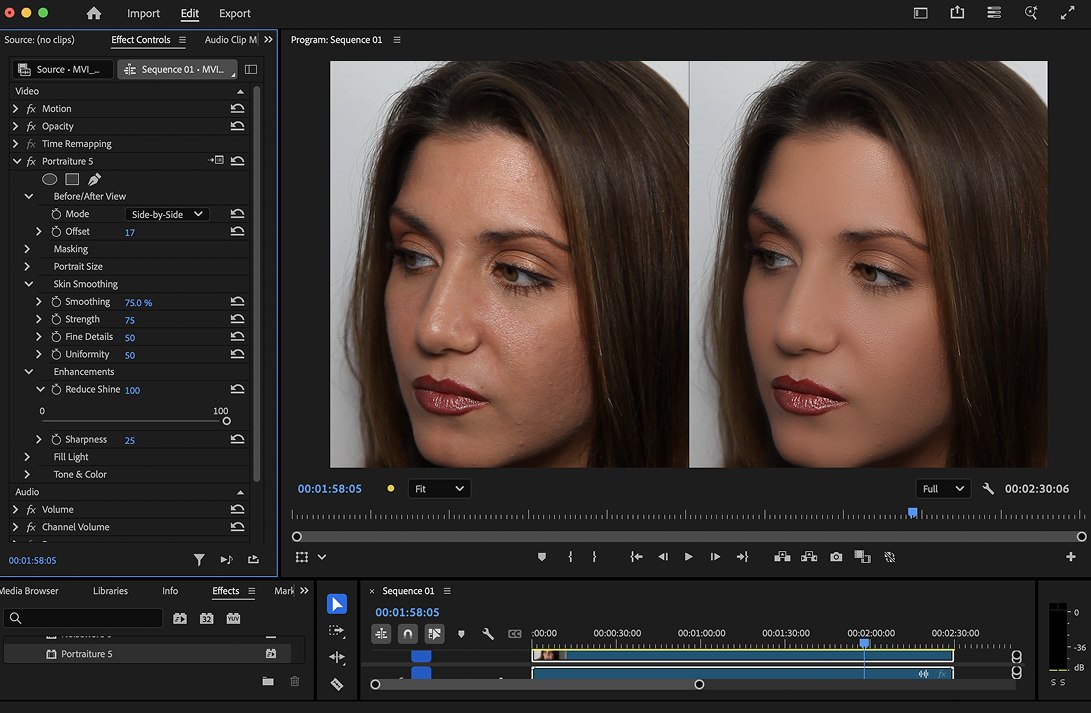 Portraiture Video in Premiere Pro